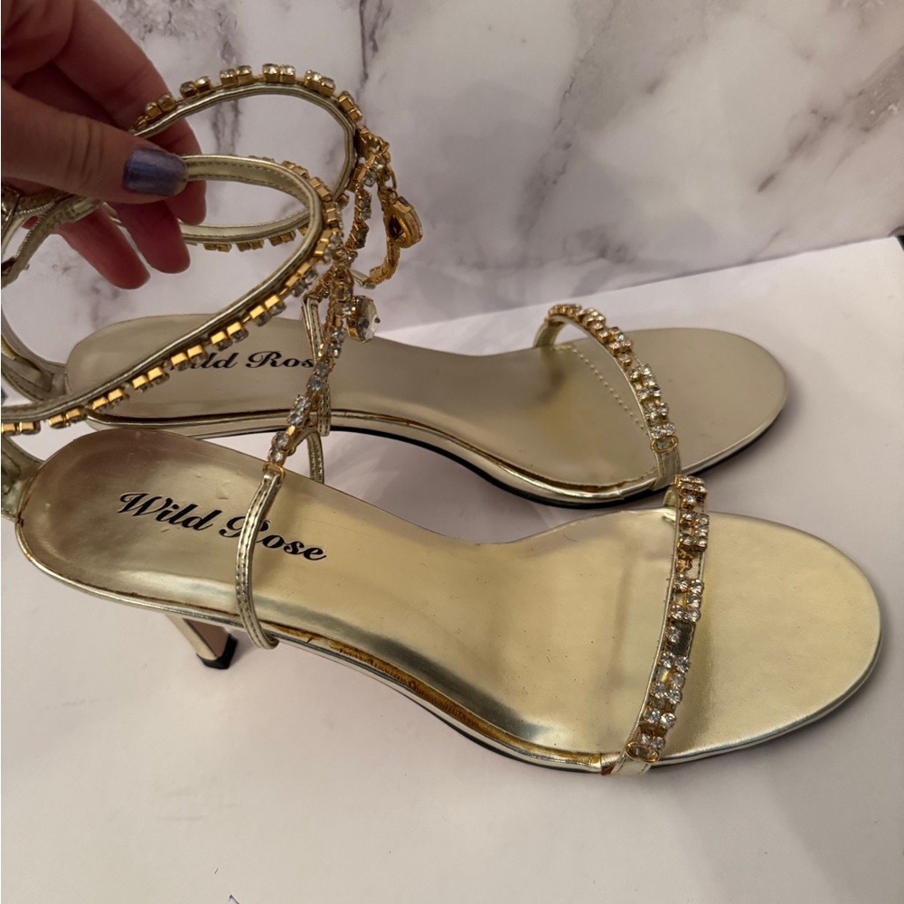 Wild Rose Gold Studded Heels